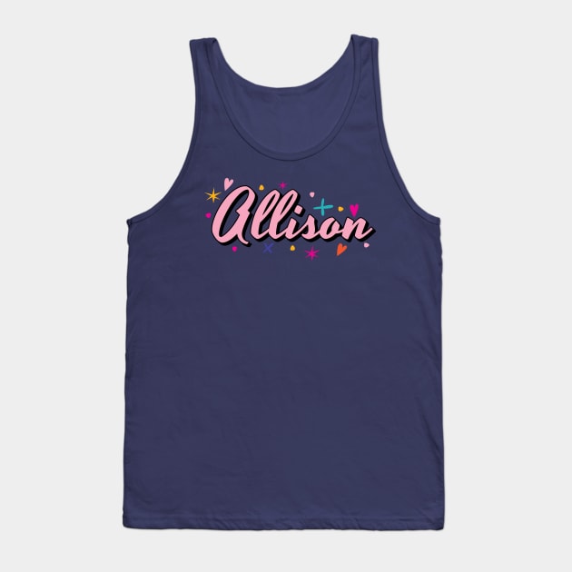 Allison name cute design Tank Top by BrightLightArts